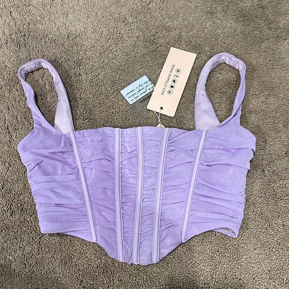 Oh polly purple corset crop top